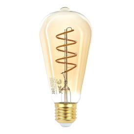 Лампа светодиодная филамент ЭРА F-LED ST64-7Вт-824-E27 2700K spiral gold