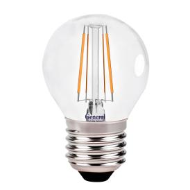 Лампа светодиодная филамент General FLP 10Вт 2700К Е27 шар прозрачный