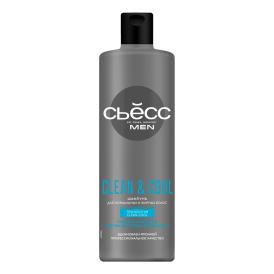 Шампунь для волос Сьесс мужской Men Clean&Cool для нормальных и жирных волос 450 мл