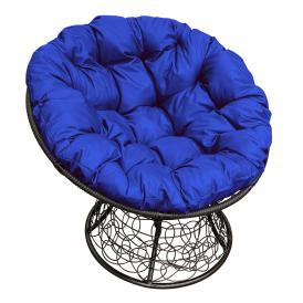 Кресло иск. ротанг Papasan плетение черное, подушка в ассортименте