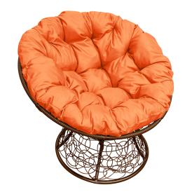 Кресло иск. ротанг Papasan плетение коричневое, подушка в ассортименте