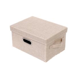 Коробка для хранения Дэстра 32х24х18 см светло-бежевая складная с крышкой