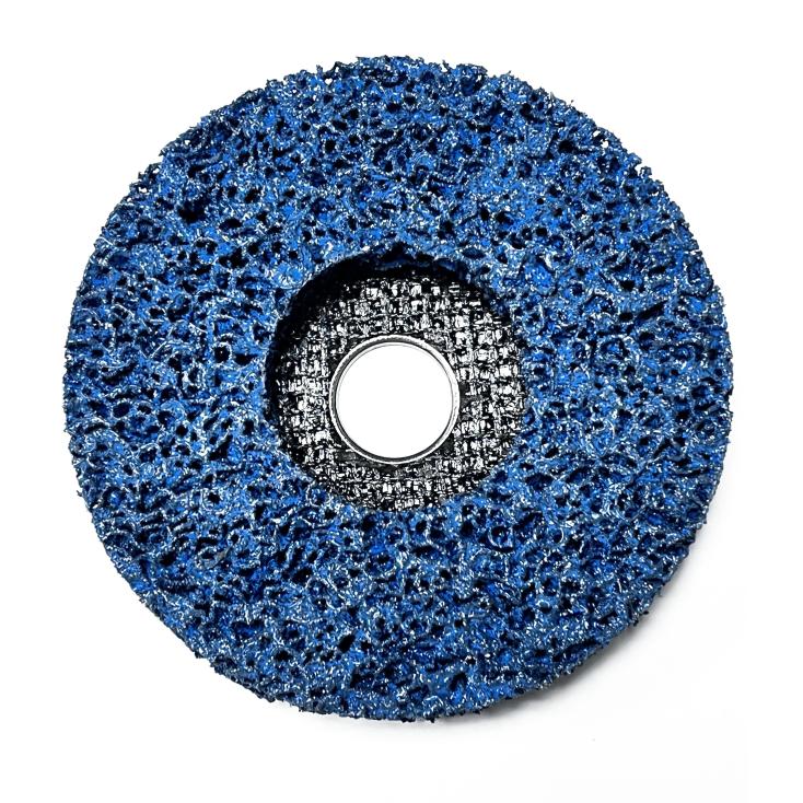 Круг зачистной полимерный коралловый 125х22,2х15 мм голубой coarse grain грубый 37-1-410