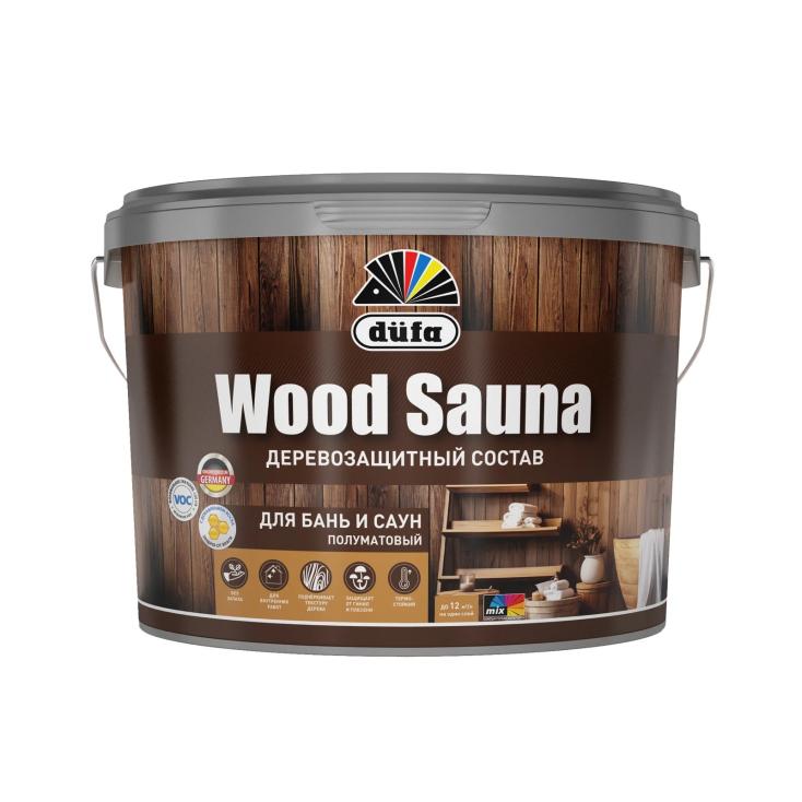 Лак акриловый для дерева Dufa Wood Sauna полуматовый 0,9 л