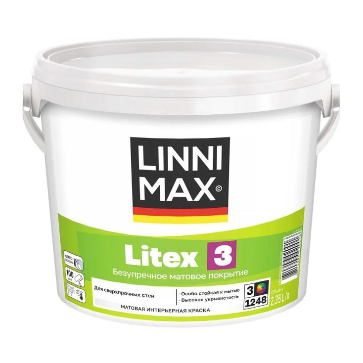 Краска водно-дисперсионная для внутренних работ Linnimax Litex 3 База 3 2,35 л