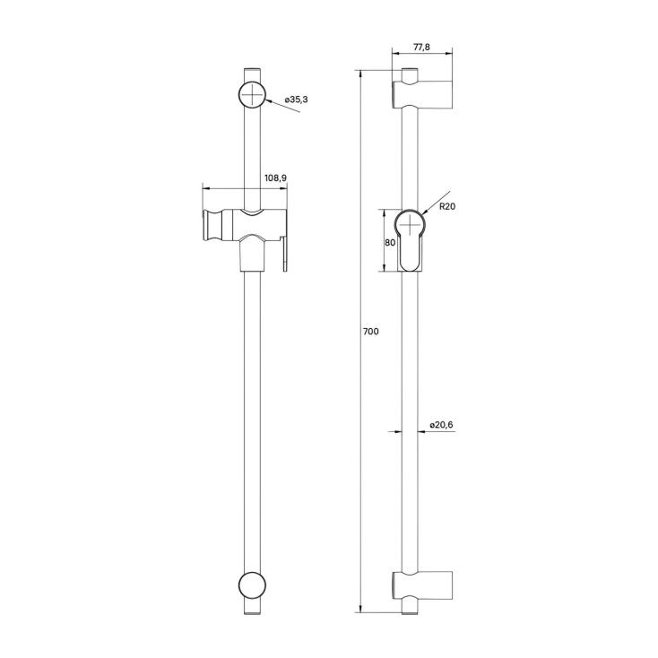 Душевая стойка Iddis Ray RAY70BCi17 700 мм
