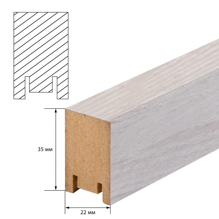Рейка МДФ интерьерная 2700х35х22 мм Ясень белый