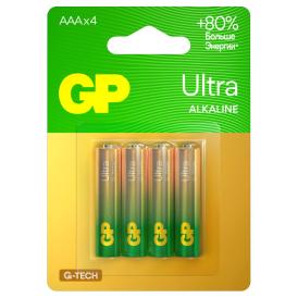 Батарейка щелочная GP Ultra G-Tech AAА/LR03/286 BL-4 4 шт