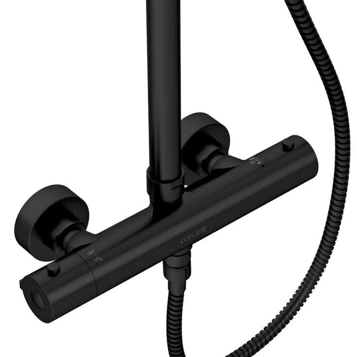 Душевая система Brasko Black 63112 черный с тропическим душем и термостатом