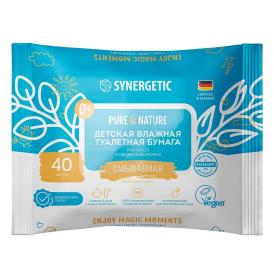 Бумага туалетная влажная детская Synergetic Pure&Nature Пантенол и овсяное молочко 40 шт