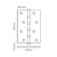 Петля универсальная Rucetti RSN 4BB OMB 100x70x2,5 мм старая матовая бронза 1 шт