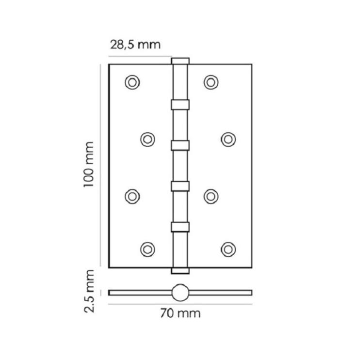 Петля универсальная Rucetti RSN 4BB OMB 100x70x2,5 мм старая матовая бронза 1 шт