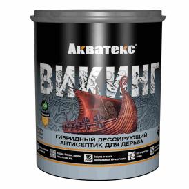 Антисептик для дерева гибридный лессирующий Акватекс Викинг белый 0,75 л