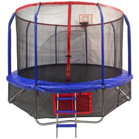 Батут 12' Ecos BS-12FT-3 D366 см до 150 кг с сеткой, лесенкой и баскетбольным кольцом
