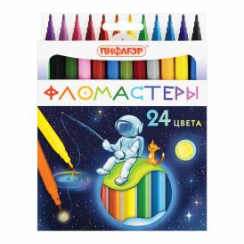 Фломастеры 24 цвета Пифагор Космическая одиссея вентилируемый колпачок