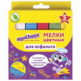 Мелки цветные 5 шт Юнландия Юнландик и космос 5 цветов квадратные