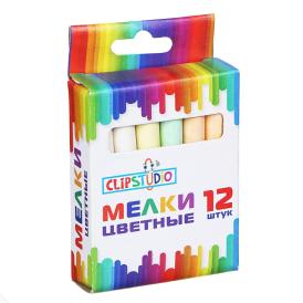 Мелки цветные 12 шт ClipStudio 6 цветов круглые 232-010
