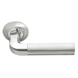 Ручка дверная Morelli Mosaic MH-11 SN/CP белый никель/хром круглая розетка