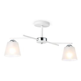 Люстра потолочная TR303201/2 WH/CH/FR 2х60Вт Е27 47х37х26 см белый/хром/белый матовый