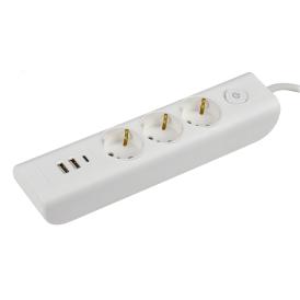 Удлинитель сетевой IEK Modern У03В Пвс 3х1 3 гнездa 2 м 16А c/з 2Type A+1Type C белый