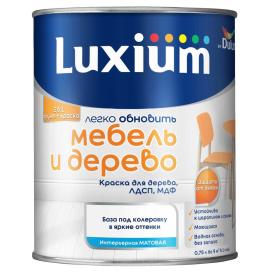 Краска Luxium Мебель и Дерево BW матовая белая 0,75 л