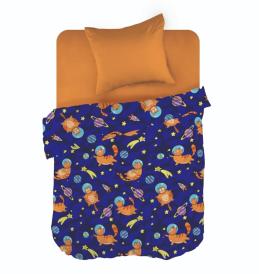 Белье постельное 1,5 сп детский перкаль Wenge Kids Astronaut cat 60097-1/0222-63 70х70 см-2