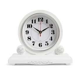 Часы настольные Классика 30х26 см белый с серебром