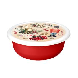 Миска круглая 1,2 л Modena Игрушки с крышкой красная