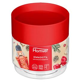 Емкость для сыпучих продуктов Homver 0,5 л красная
