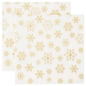 Салфетки бумажные Золотые снежинки 33х33 см 3-х слойные 20 шт