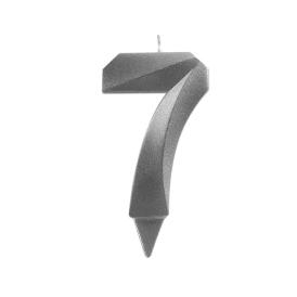 Свеча для торта Цифра 7 хром Грань