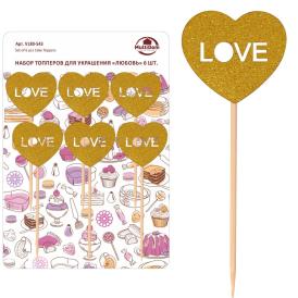 Топпер для украшения Любовь 12 см 6 шт VL80-543