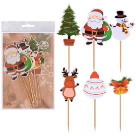 Шпажки для канапе С Новым годом! 12 см 6 шт VL2-282