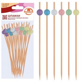 Шпажки для канапе Бусинки пастель 12 см 24 шт BJ80-581