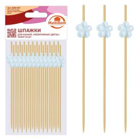 Шпажки для канапе Жемчужные цветы 12 см 24 шт BJ80-587