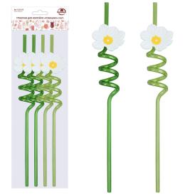 Трубочки для коктейля Ромашки 26 см 4 шт VL13-212
