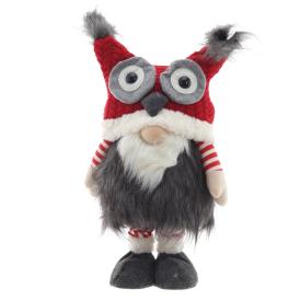 Фигура новогодняя Гном-совенок с висящими ногами 40/25х20х13 см микс 2024-8302