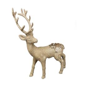 Фигура новогодняя Олень 30 см шампань 2025-0928