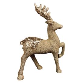 Фигура новогодняя Олень 21 см шампань 2025-0930