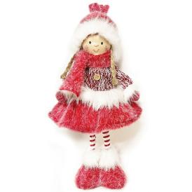 Изделие декоративное Девочка стоящая 20х12х41 см красный/белый