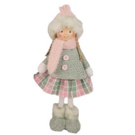 Изделие декоративное Девочка стоящая 20х15х44 см светло-розовый/фисташковый