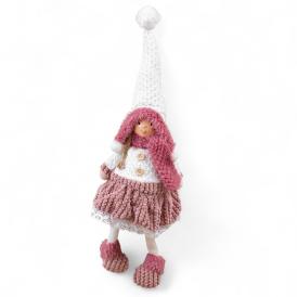 Изделие декоративное Девочка стоящая 18х11х66 см светло-розовый/белый