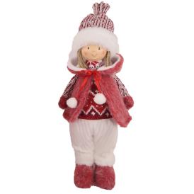 Изделие декоративное Мальчик стоящий 22х18х46 см красный/белый