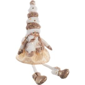 Изделие декоративное Девочка сидящая 16x10x53 см золотой/белый