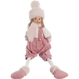 Изделие декоративное Мальчик сидящий 16x10x46 см белый/розовый