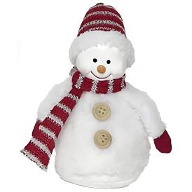 Изделие декоративное Снеговик LED 8,5x8,5x16 см красный/белый