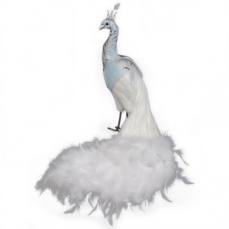 Фигура декоративная Павлин 56х48х81 см голубой/белый