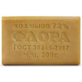 Мыло хозяйственное Флора 72% 200 г ГОСТ в упаковке