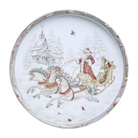 Поднос сервировочный Agness Christmas collection d33 см