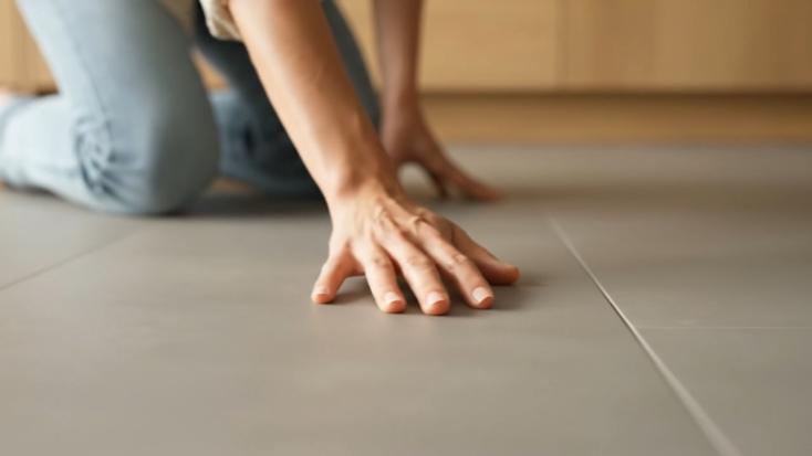 Керамогранит Gracia Ceramica Industry grey PG 01 серый под бетон на кухне: видеообзор готового решения Saray